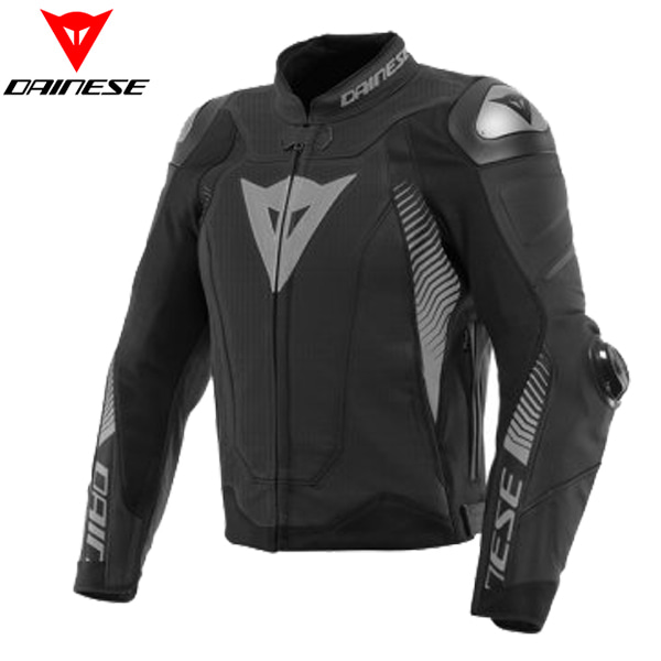 SUPER SPEED 4 PERF. LEATHER JACKET  BK-MA/CH-GR